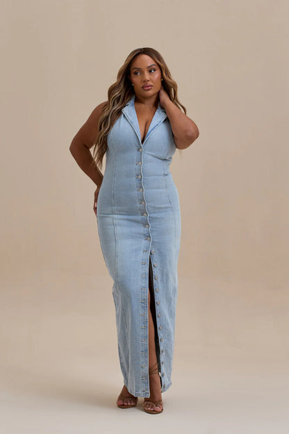 Kenny Maxi Denim Jurk