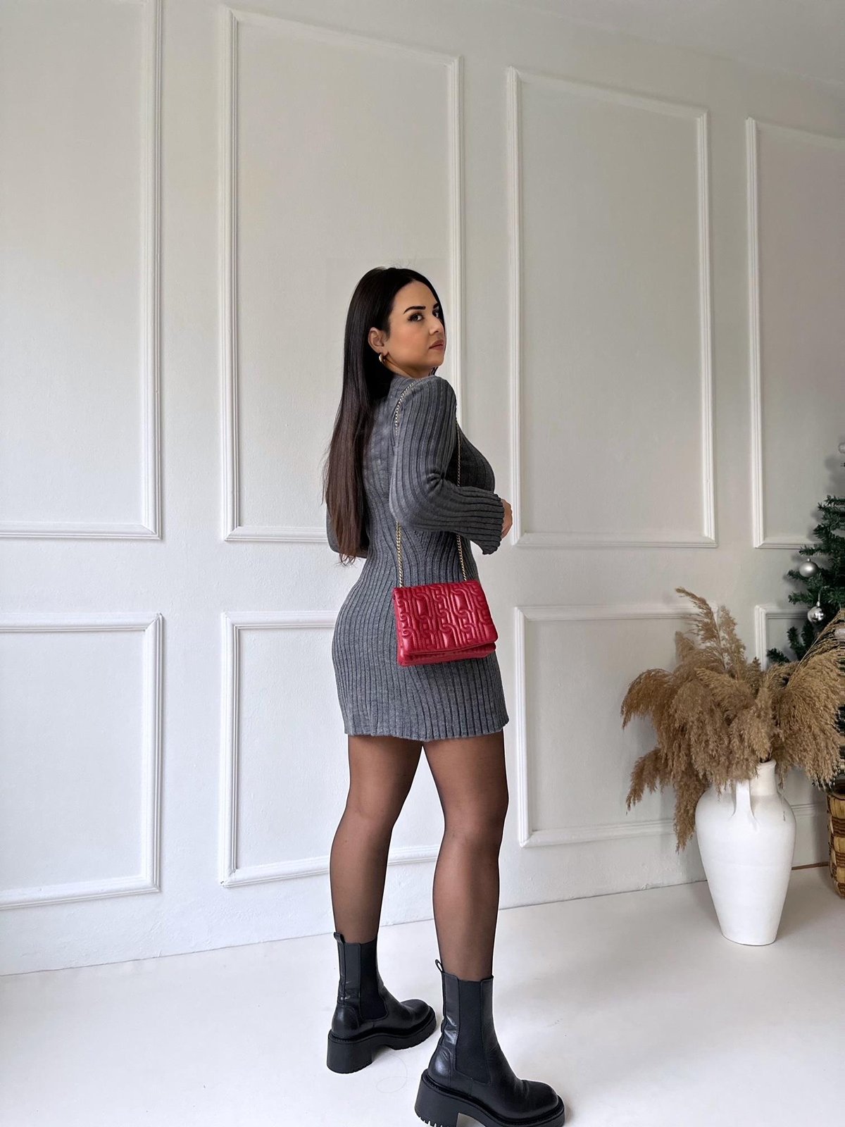 Carly Rib-Knit Dress